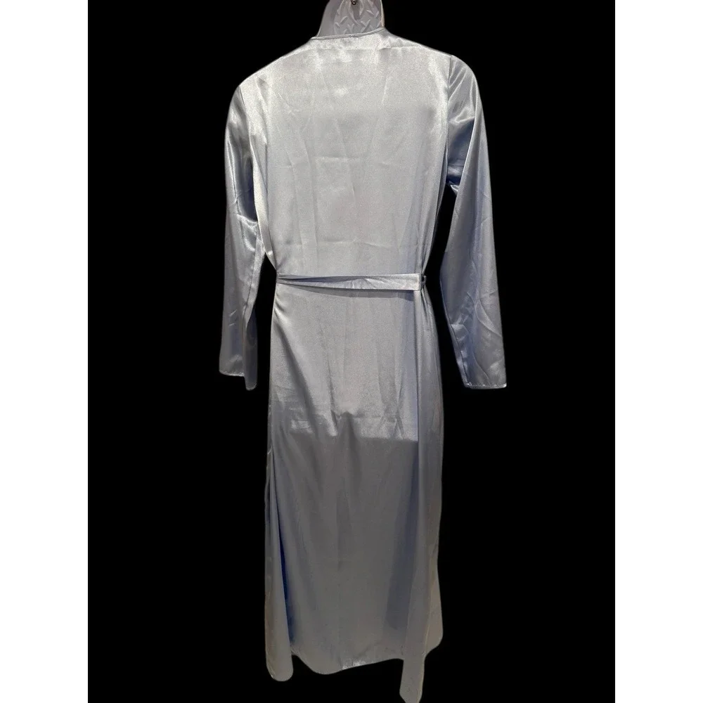 Flora Nikrooz Wrap Robe Blue S/M Lace Edge Wrap Front Gown Lingerie Whimsy Fairy